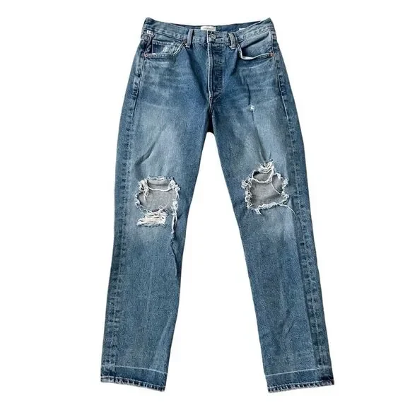 Citizens of Humanity Charlotte Straight Leg Distressed Jean Cropped Size 26 - Picture 2 of 9